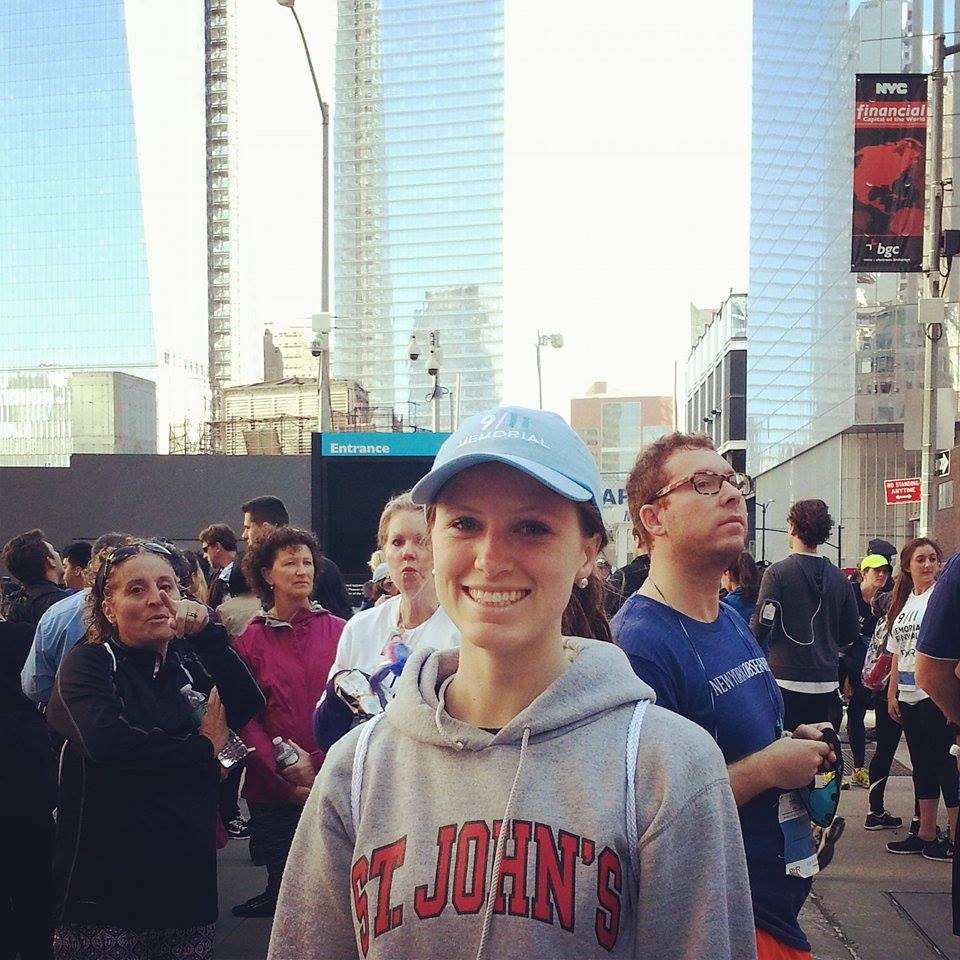 St. John’s University student Maggie Jacobsen smiles for a photo during the 9/11 Memorial 5K Walk and Run.