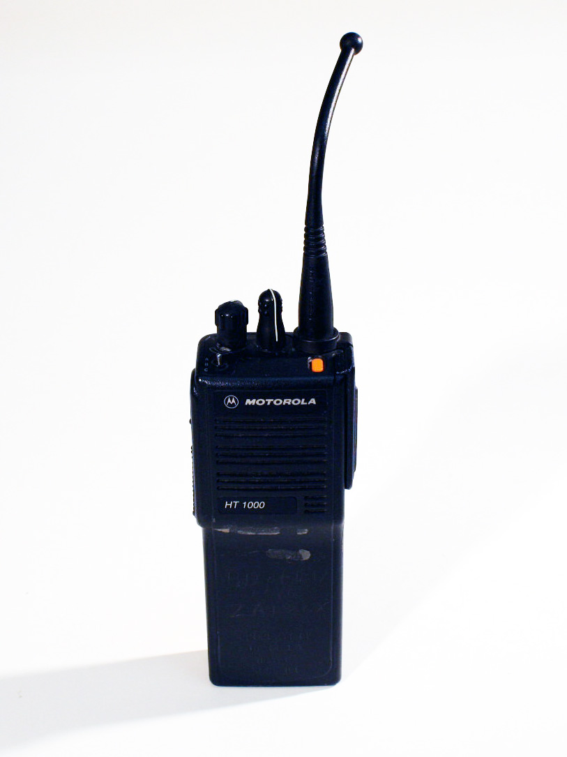 Motorola HT 1000 walkie talkie belonging to Ada Dolch. Gift of Ada Dolch.