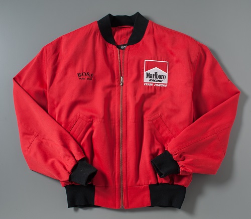 Red NASCAR jacket for the Marlboro Racing Team owned by Karen Sue Juday. 