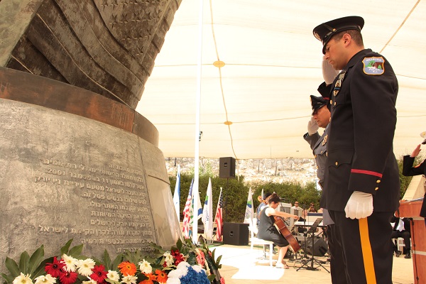At the 9/11 Living Memorial in Jerusalem, Israel, government officials and United States war veterans and first responders gathered to honor and those killed on 9/11. 