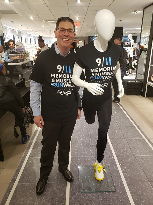 Tony Spring, chairman and CEO of Bloomingdale’s, hosting advance T-shirt and bib pickup at Bloomingdale’s 59th Street. Photo by Jan-Michael Llanes, 9/11 Memorial & Museum.