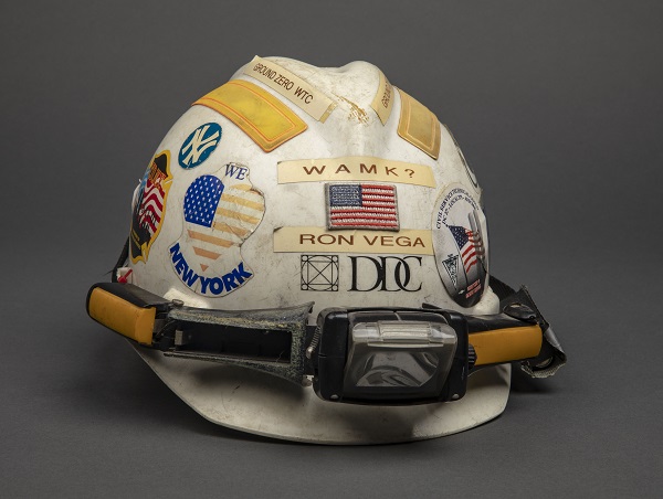 Ronaldo Vega's hardhat. Collection 9/11 Memorial Museum.