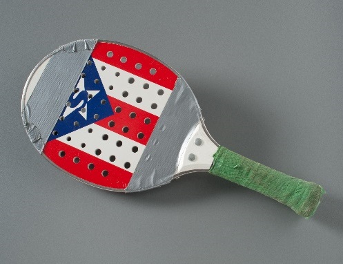 Ira Zaslow's paddleball paddle. Collection 9/11 Memorial Museum.