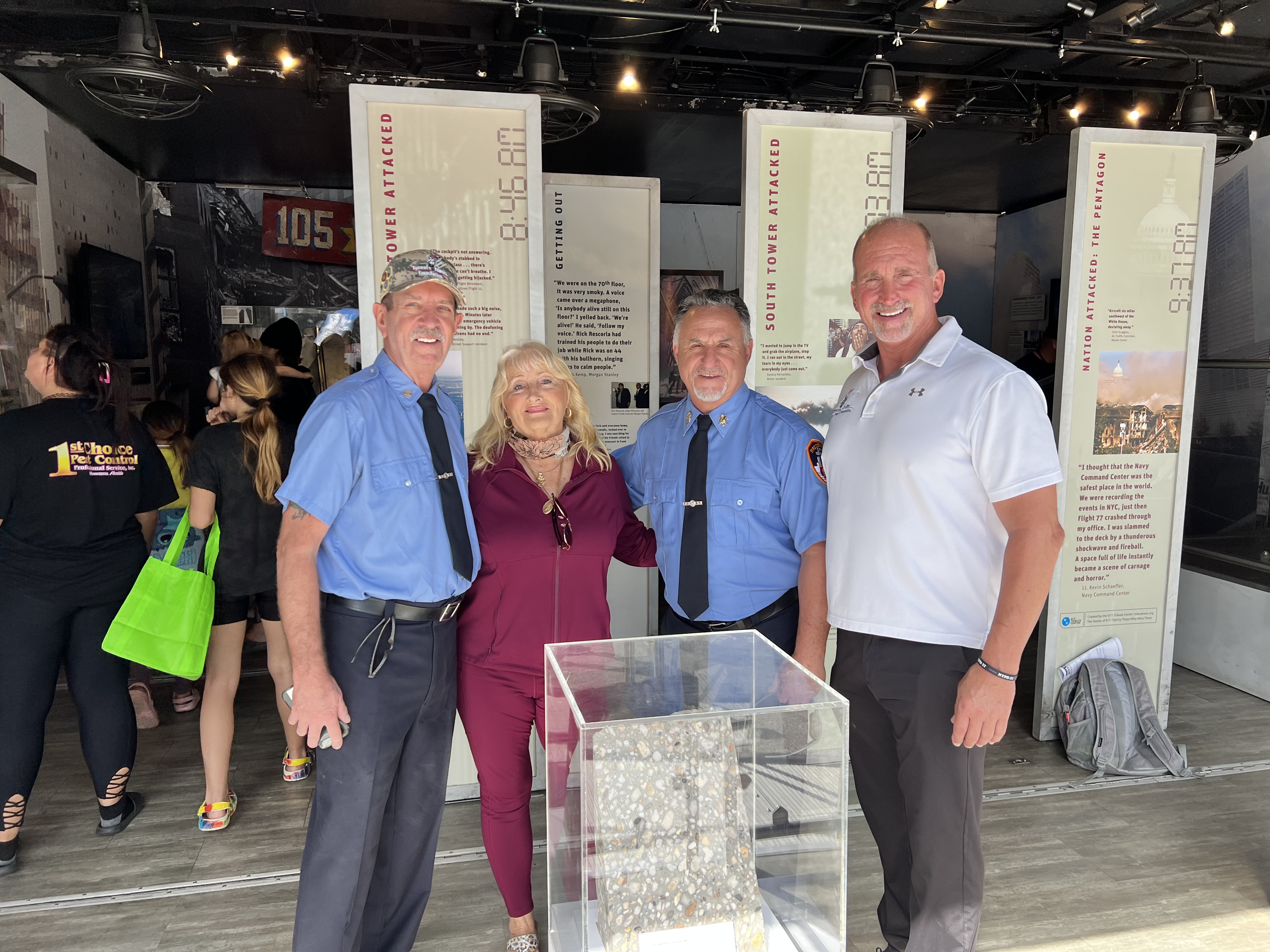 Project 911up sculpture on the Tunnel to Towers mobile museum exhibit