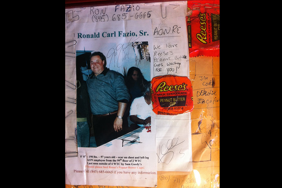 A missing poster for Ronald Fazio includes Reese’s peaut butter cups, his favorite candy.