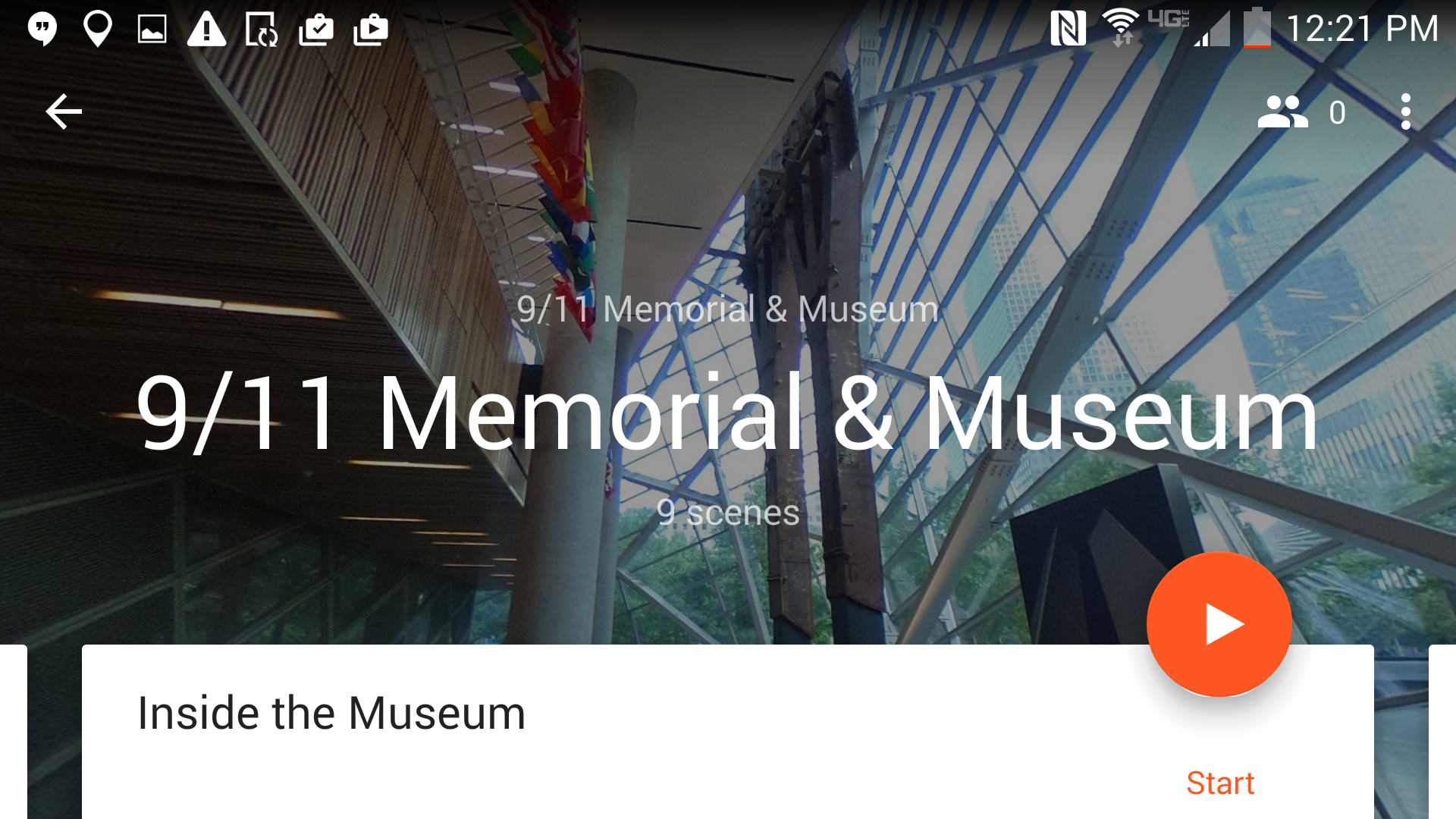 A screenshot of the Google Expeditions app features the 9/11 Memorial & Museum.