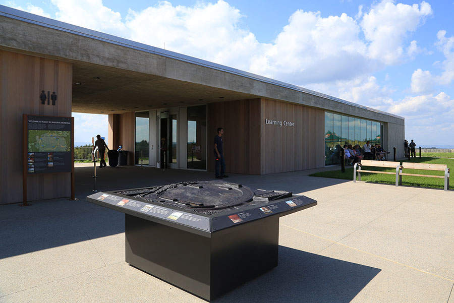 The Learning Center at the Flight 93 National Memorial in Shanksville, Pennsylvania, is seen on a partly sunny day.