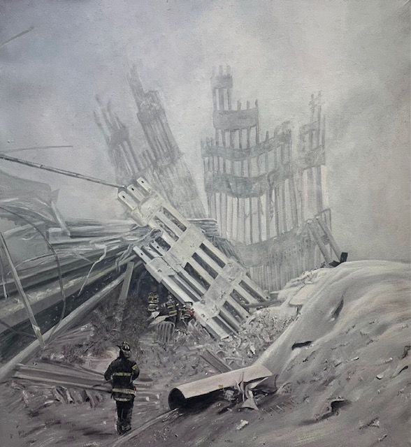 911 The Day After, acrylic on canvas, 44" x 40", (2024)