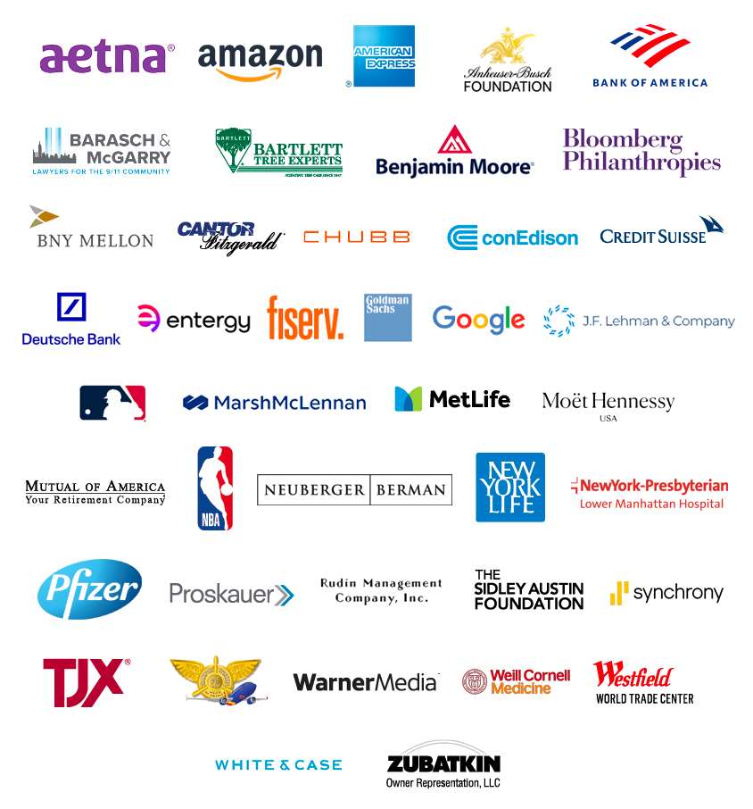 Multi colored corporate logos in alphabetical order