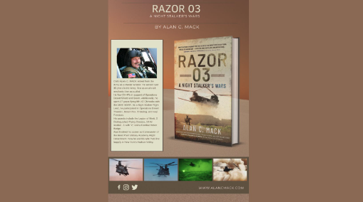 Promotional image showing the book "Razor 03"