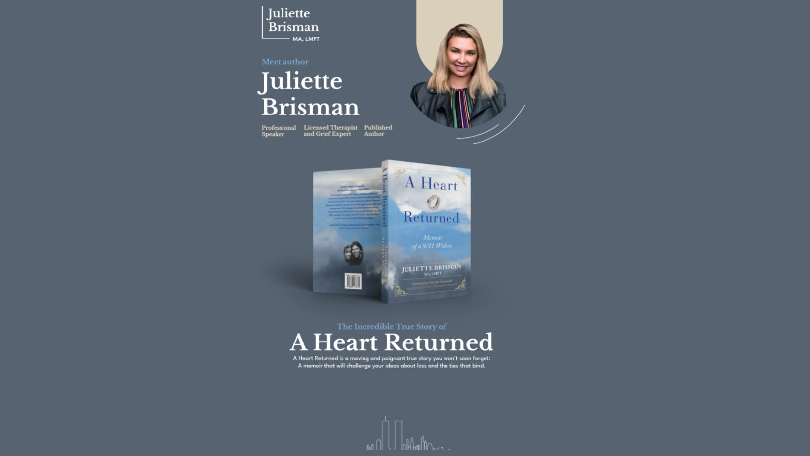 Promotional poster for book signing with Juliette Brisman