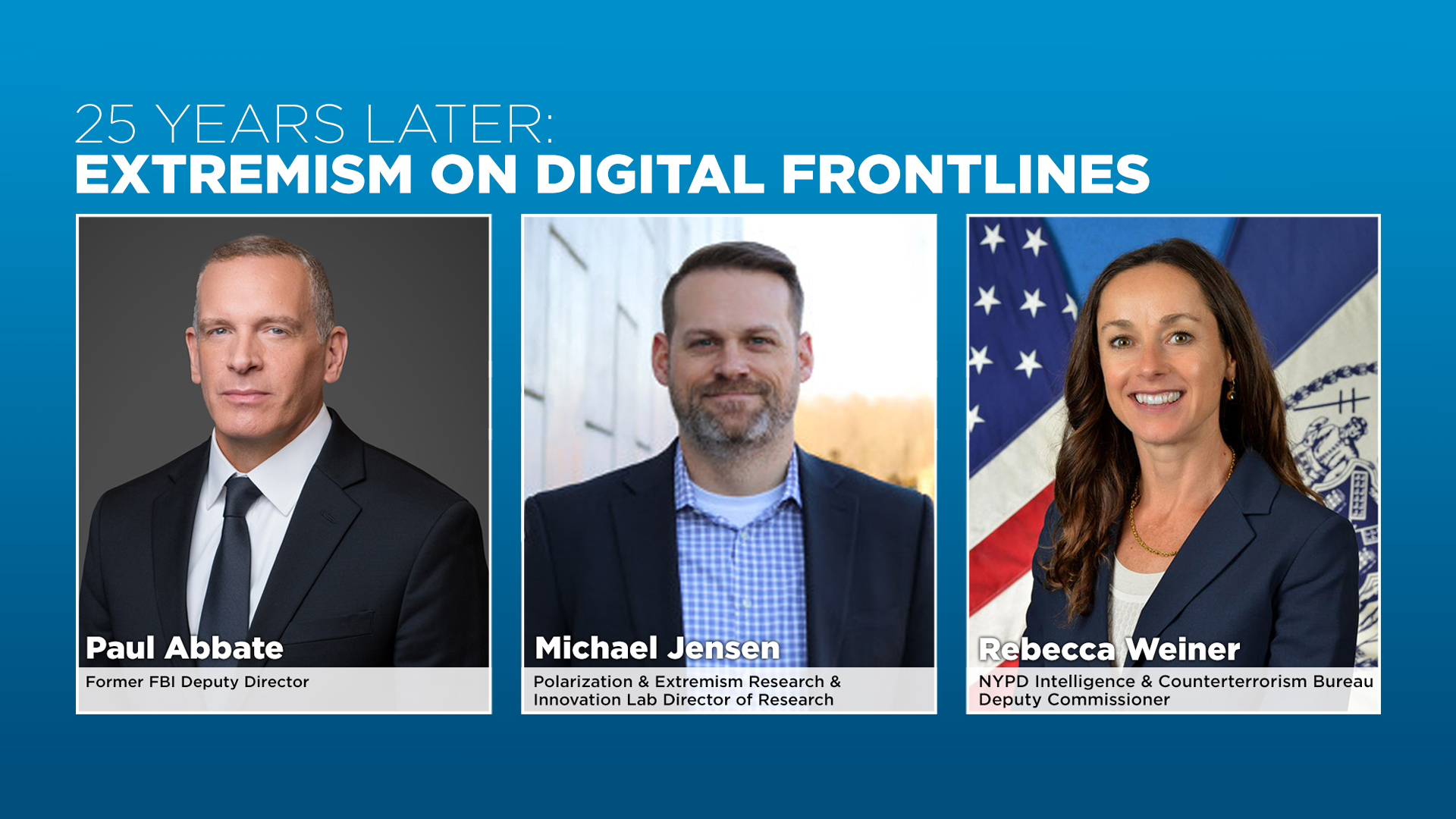 Photos of Paul Abbate, Michael Jensen, and Rebecca Weiner