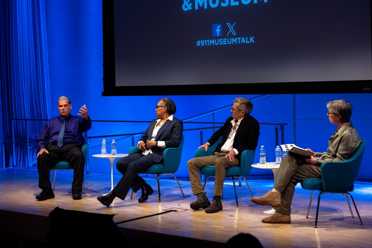 all four panelists on stage with Beth Hillman