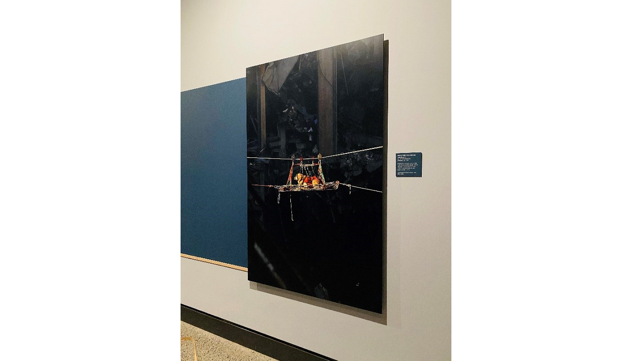 A photo of the installation of "K-9 Courage" exhibition.