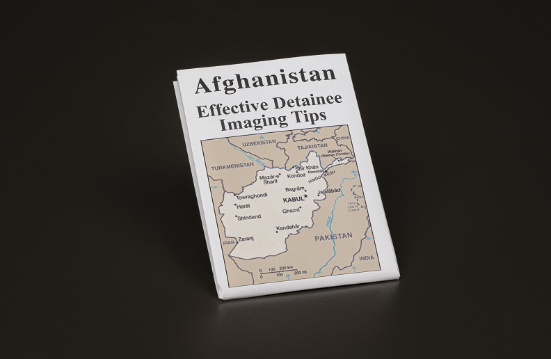 Folded guide titled Afghanistan Effective Detainee Imaging Tips. A map is printed below the title.