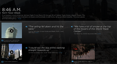 image of the 9/11 Memorial Museum Interactive timeline