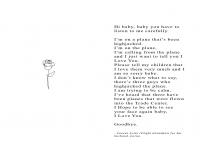 A poetry book made from the last messages of those who never made it home. A book of Love. 