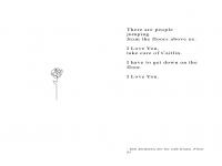 A poetry book made from the last messages of those who never made it home. A book of Love. 