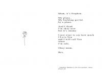 A poetry book made from the last messages of those who never made it home. A book of Love. 