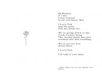 A poetry book made from the last messages of those who never made it home. A book of Love. 