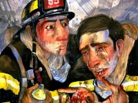 Firemen at Ground Zero showing the first signs of illness. 
