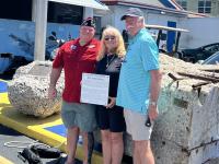 Chris Green, Sandra Priest, artist and Bob Holston in 2022 on dedication day placement in Key West.