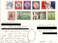 Card sent to New Yorker of a Statue of Liberty drawing I completed