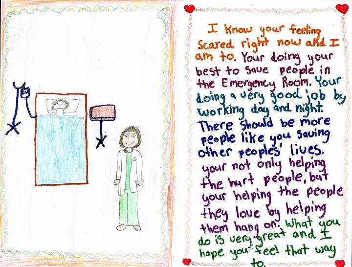 A children's illustration thanks doctors who volunteered at Ground Zero following the 9/11 attacks.